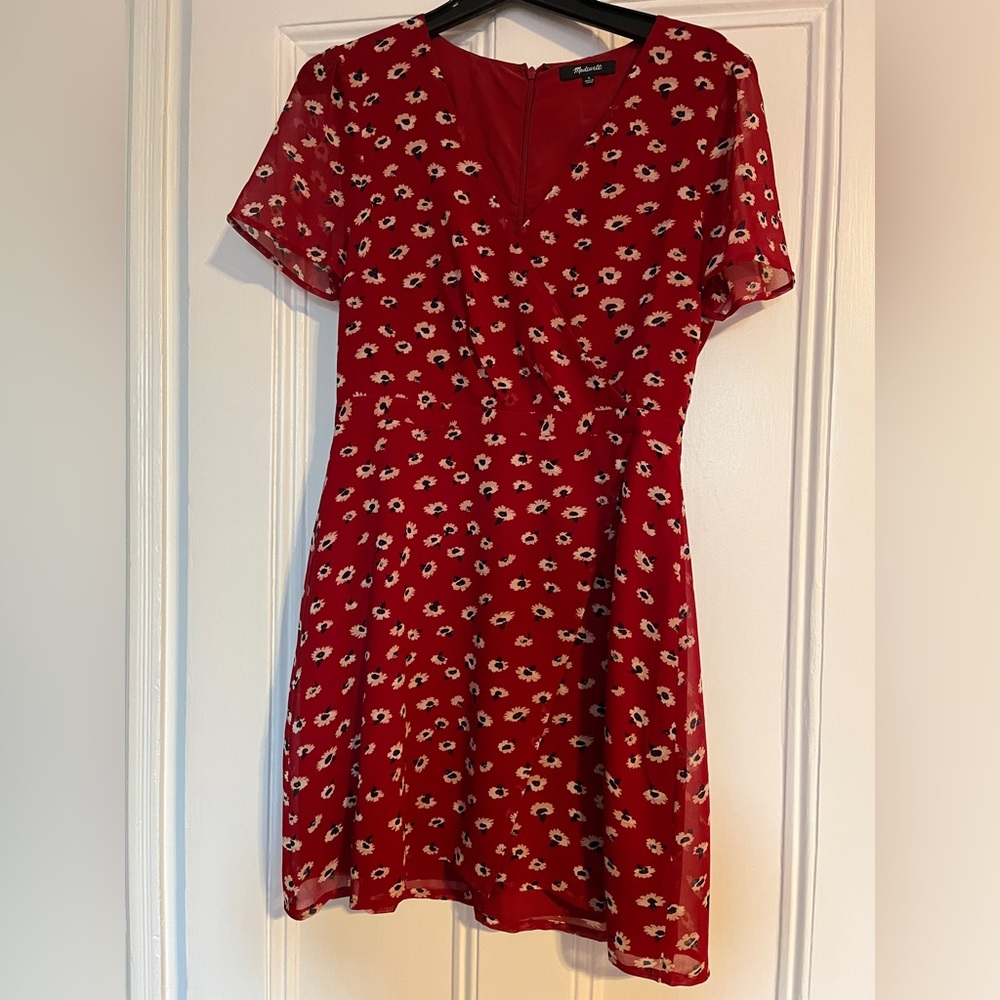 Red flower madewell dress
